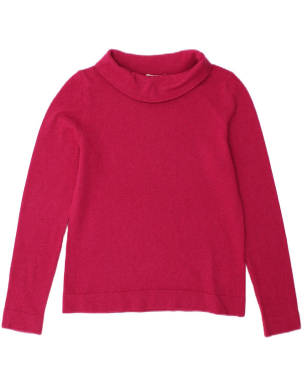 Suéter feminino Hobbs com gola redonda e lã rosa pequena UK 10
