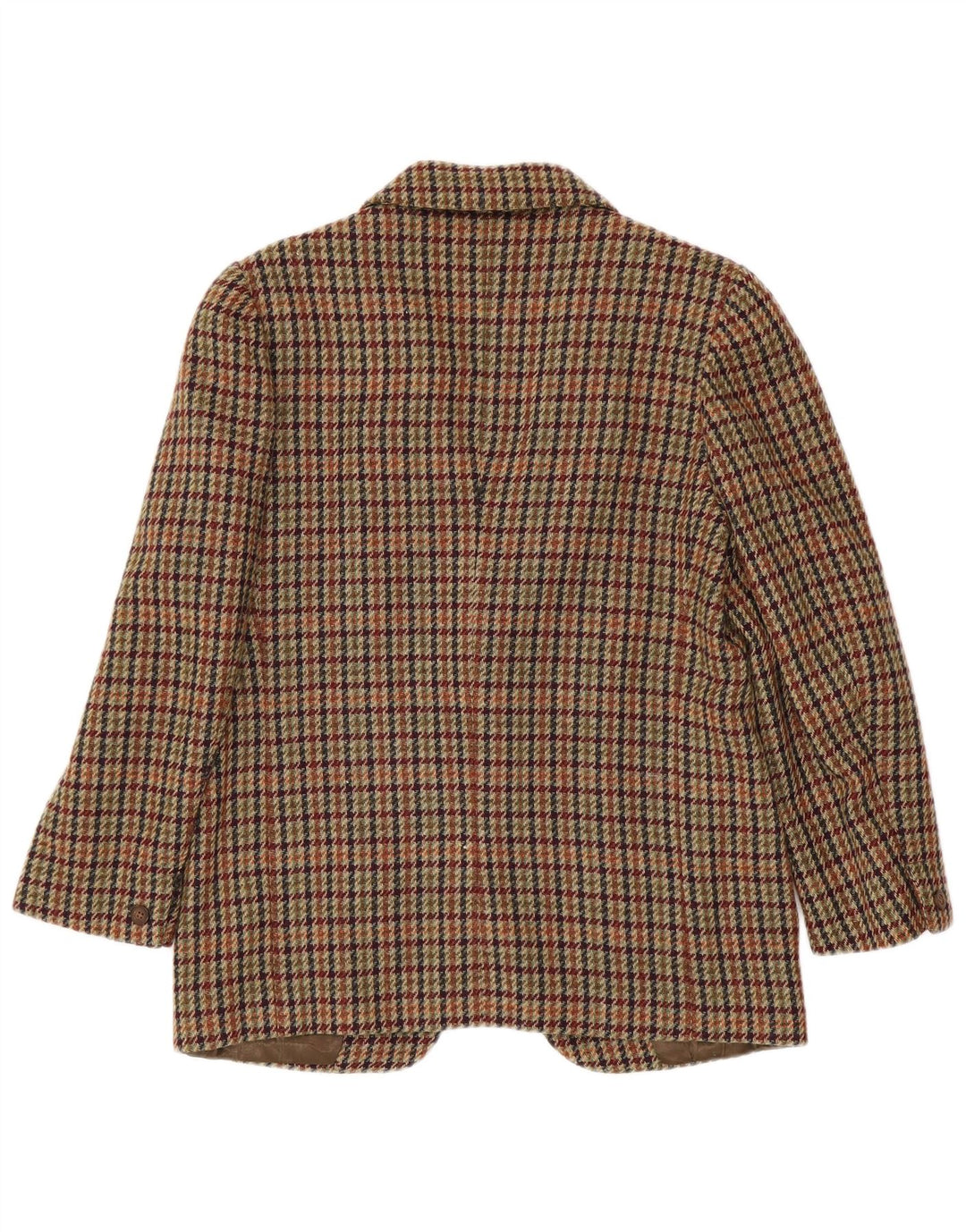 Jaqueta blazer feminina vintage com 1 botão IT 42 lã houndstooth marrom médio