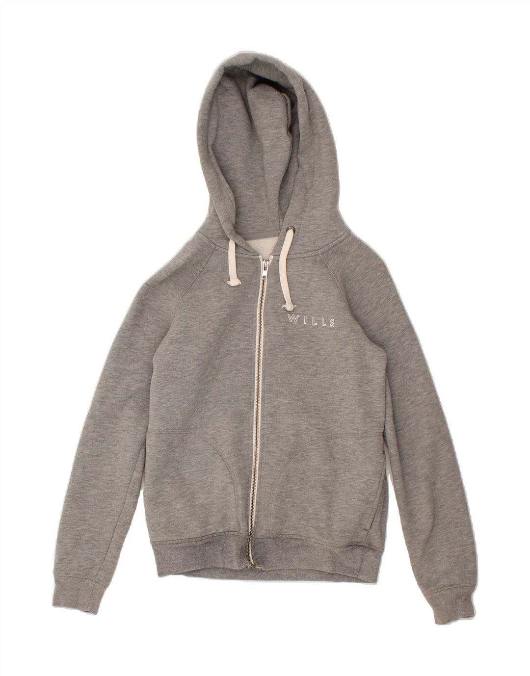 JACK WILLS Womens Zip Hoodie Sweater UK 6 XS Grey Cotton Vintage Jack Wills and Second-Hand Jack Wills from Messina Hembry 