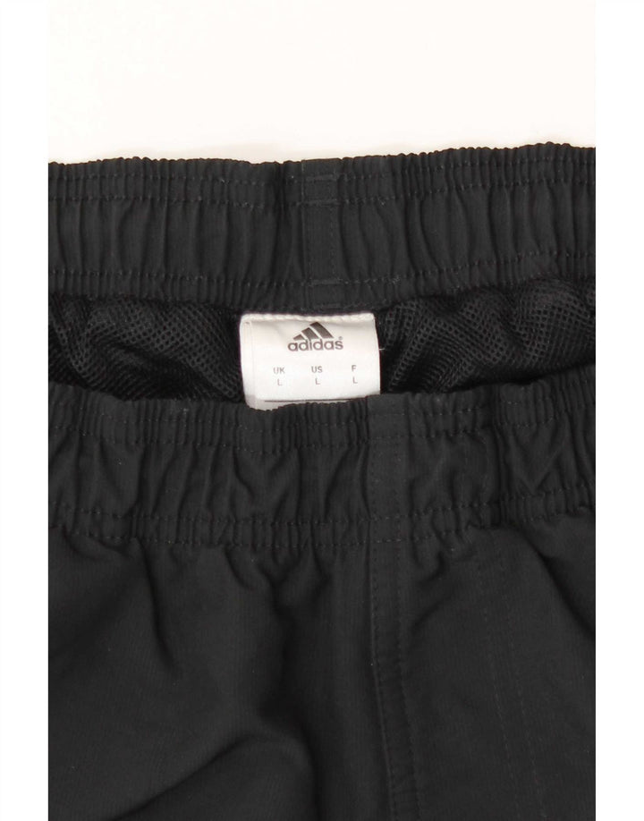 Adidas Mens Treino Calças Grandes Esportes Pretos De Poliéster