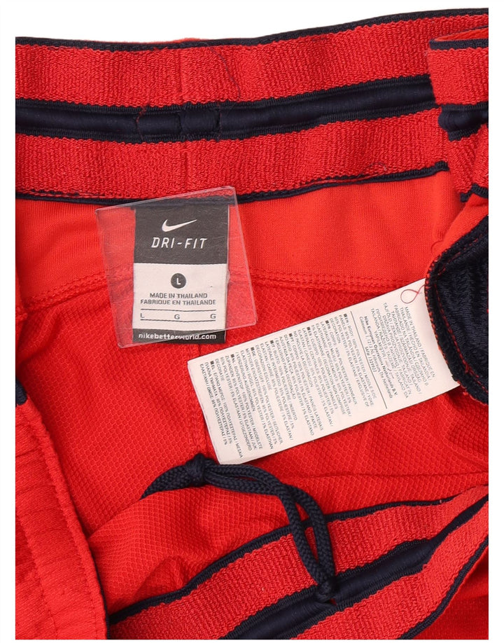 Shorts esportivos masculinos Nike Dri Fit grande poliéster colorblock vermelho