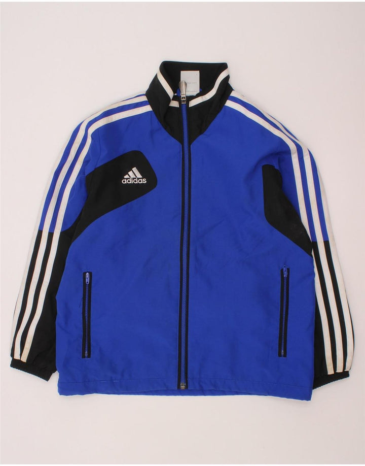 ADIDAS Meninos Treino Top Jaqueta 7-8 Anos Azul Colorblock Poliéster