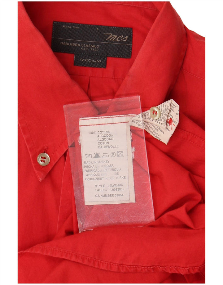 Camisa masculina de manga curta Marlboro Classics algodão vermelho médio
