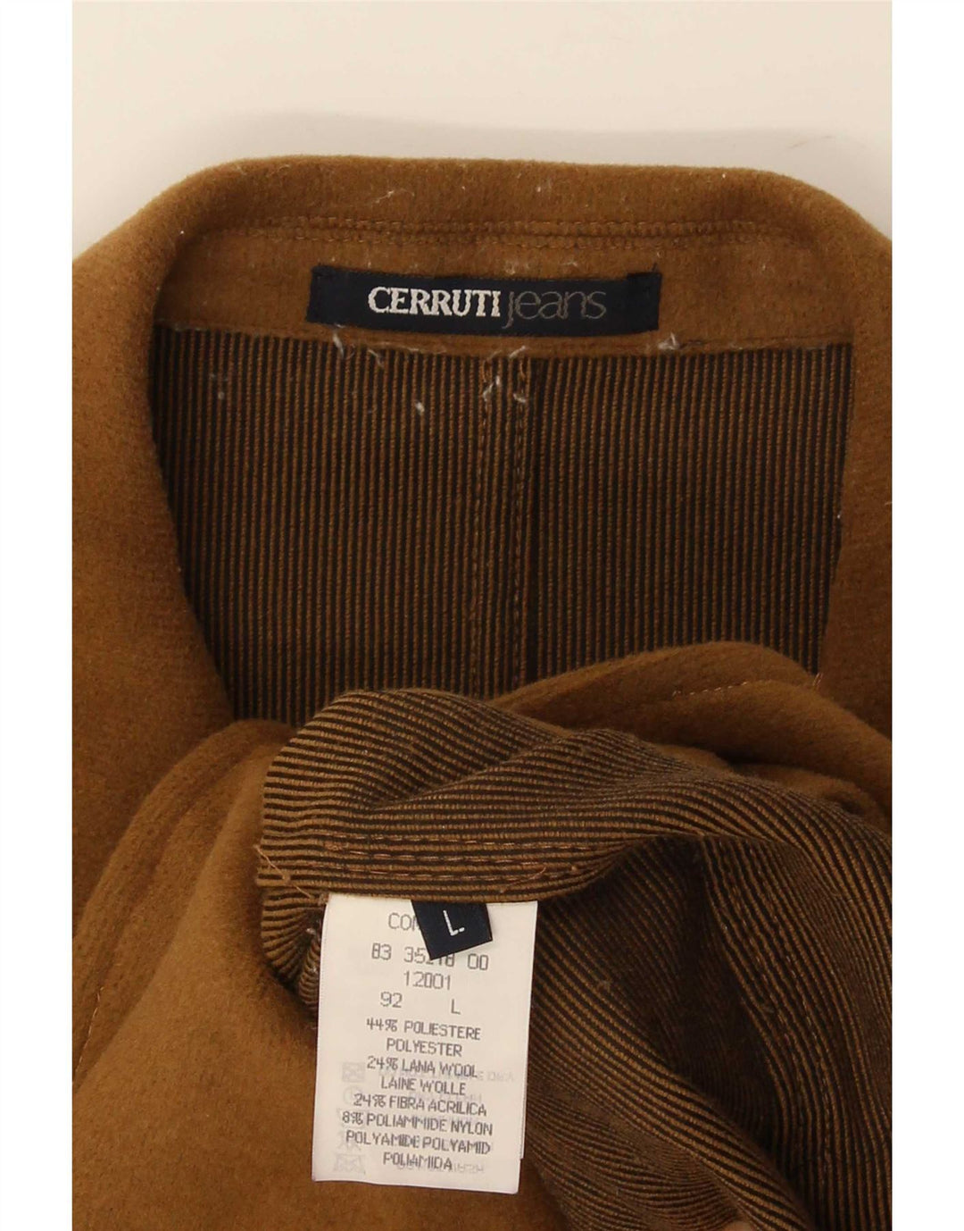 Jaqueta Blazer Feminina Cerruti com 3 Botões UK 16 Grande Poliéster Marrom