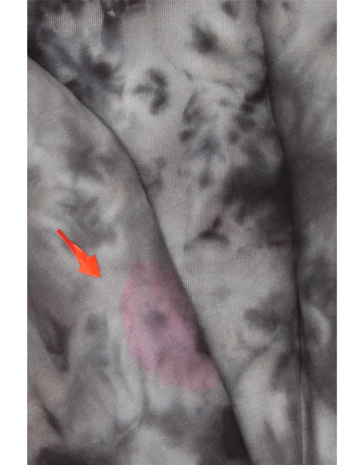 ELLESSE Suéter masculino com capuz e algodão cinza pequeno tie-dye