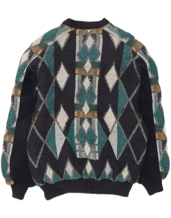 Luciano Chiari Jaqueta Bomber Masculina UK 40 Grande Azul Marinho Argyle/Diamante