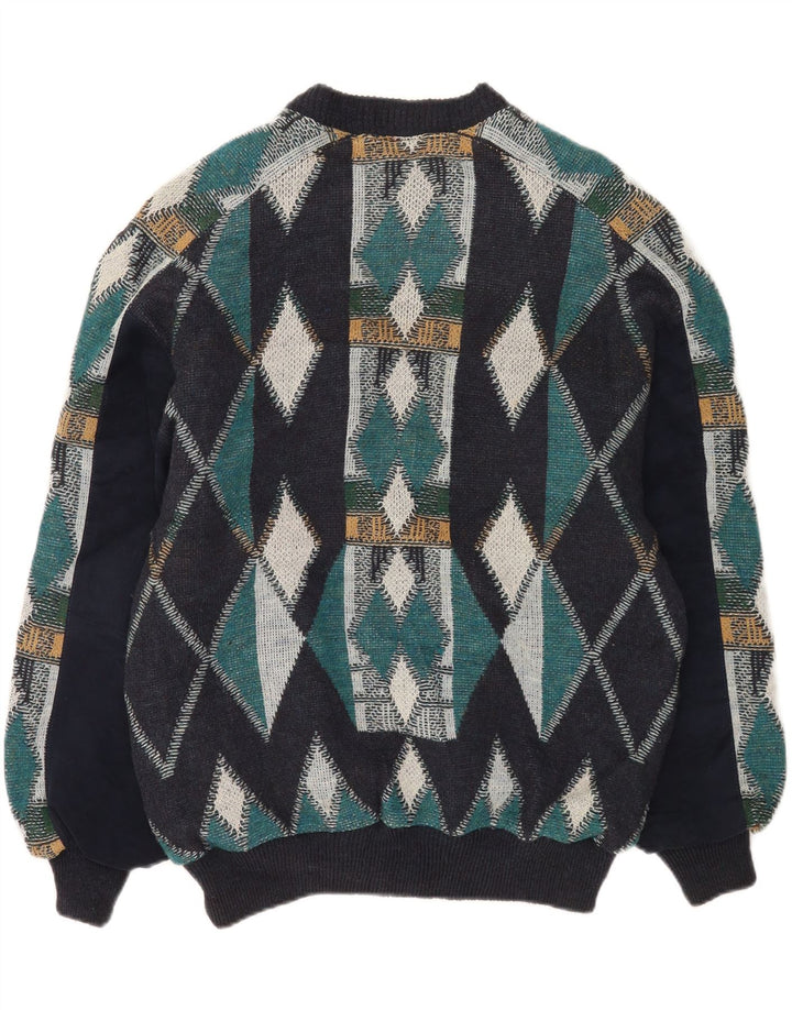 Luciano Chiari Jaqueta Bomber Masculina UK 40 Grande Azul Marinho Argyle/Diamante