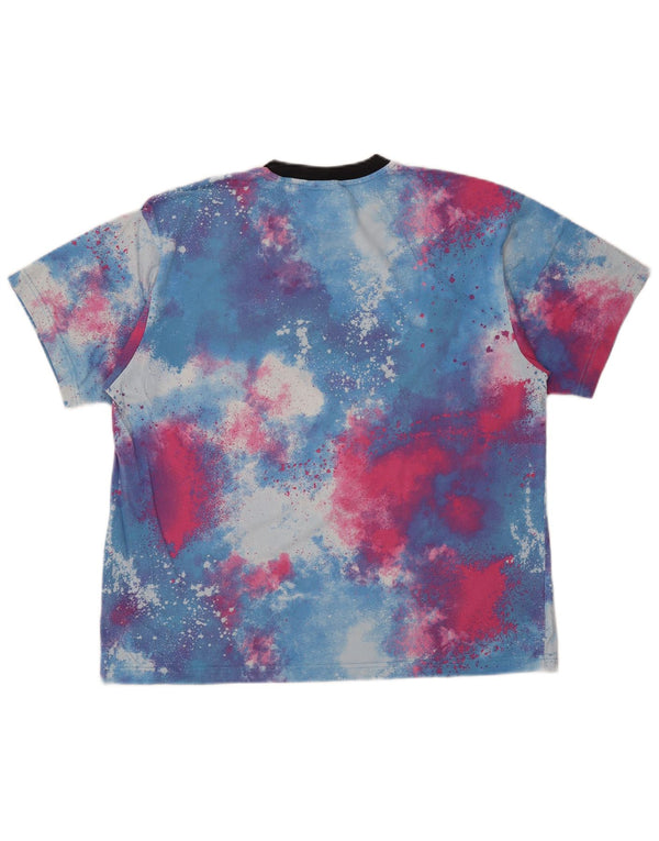 Adidas Mens Camiseta Top Grande Multicolorido Tie Dye Algodão