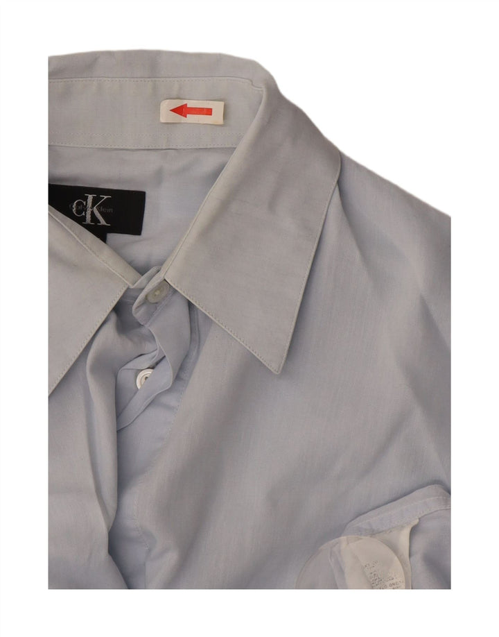 Camisa masculina Calvin Klein tamanho 41 algodão azul médio