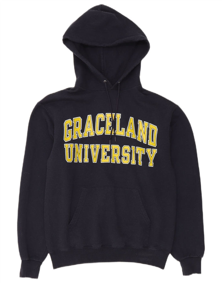 Campeão masculino Graceland University gráfico moletom com capuz pequeno azul marinho