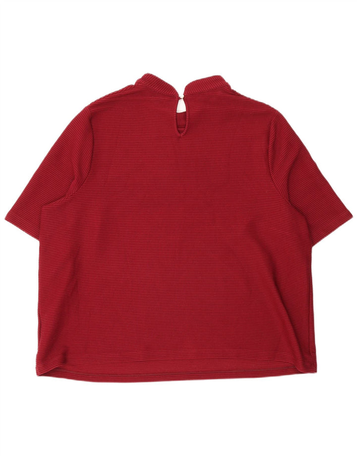 Blusa feminina Marks & Spencer UK 20 2XL poliéster cor de vinho