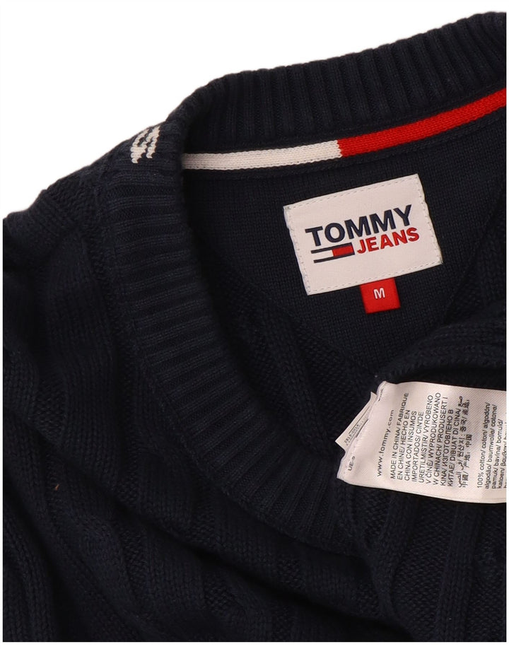 TOMMY HILFIGER Suéter masculino com gola redonda e gola redonda médio azul marinho