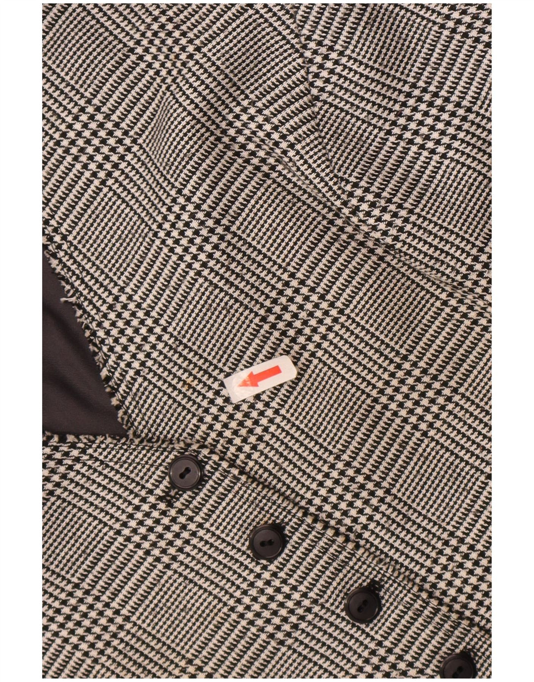 Colete feminino vintage Reino Unido 16 grande houndstooth cinza