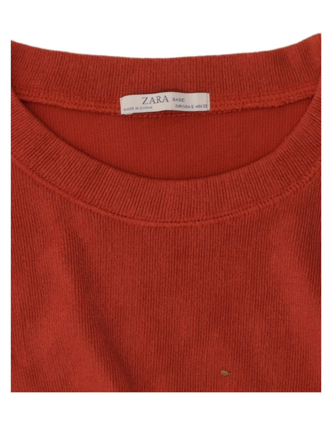 Zara Blusa feminina oversized cropped manga comprida top Reino Unido 10 pequeno laranja