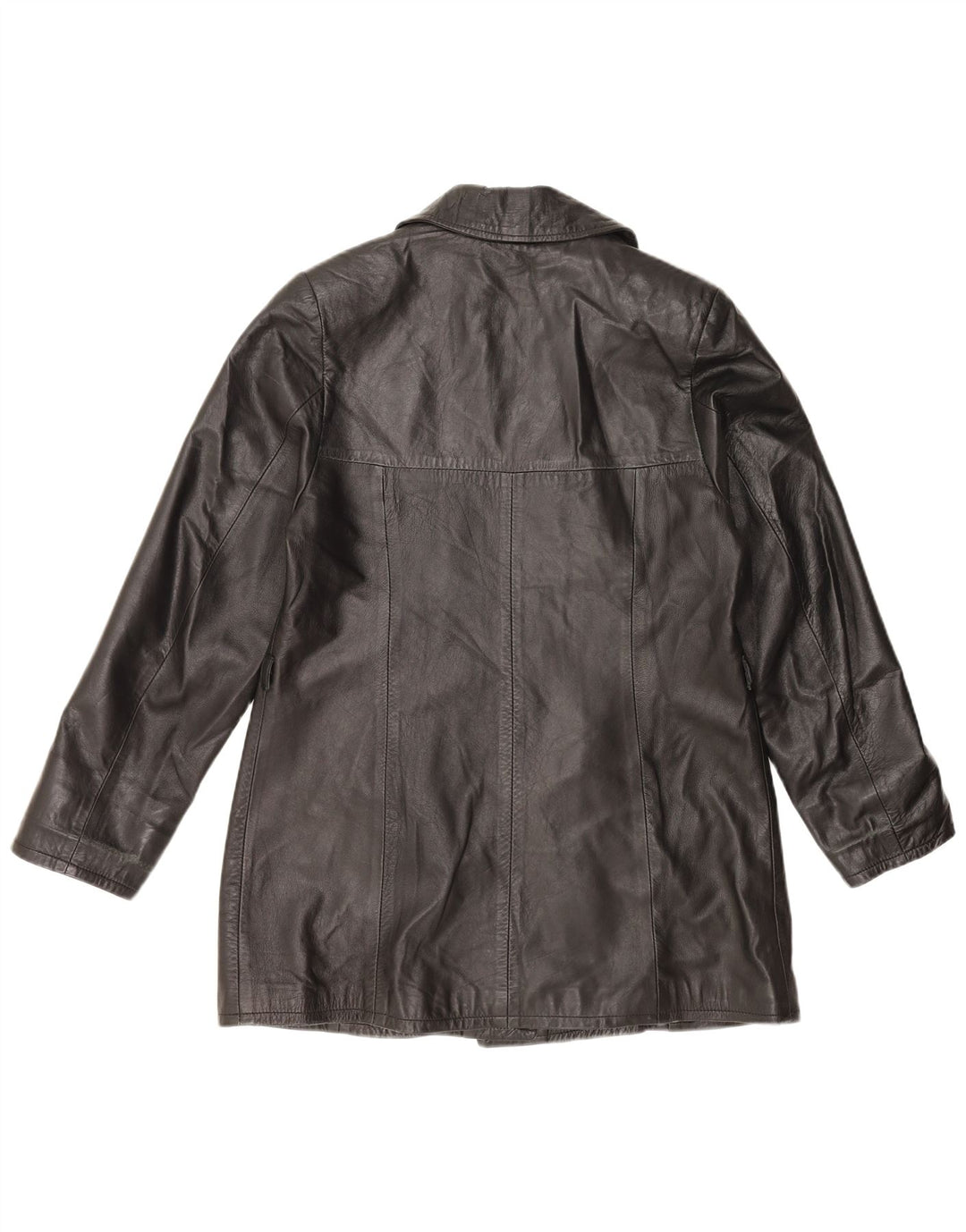 Jaqueta de couro feminina vintage UK 18 XL couro preto