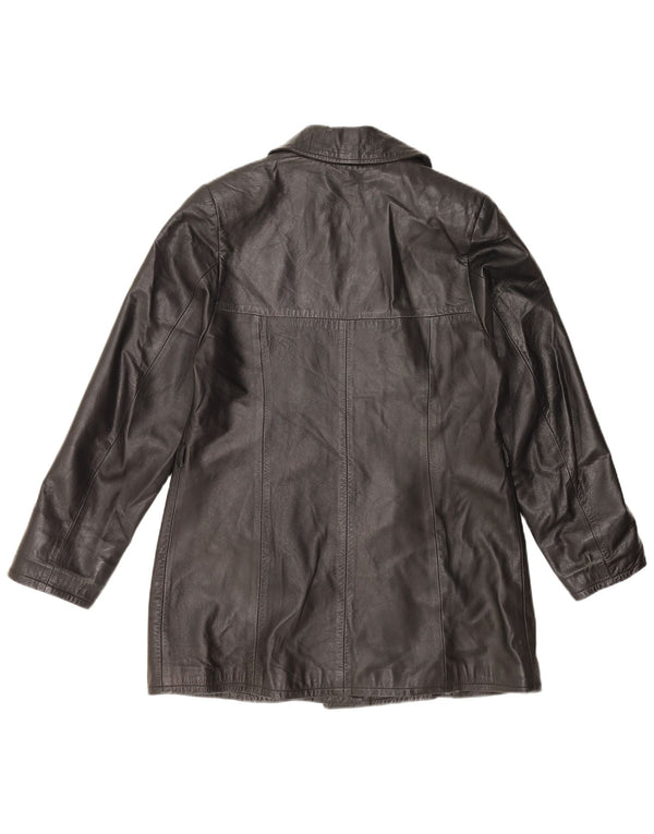 Jaqueta de couro feminina vintage UK 18 XL couro preto