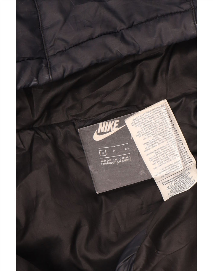 Jaqueta acolchoada com capuz feminina Nike UK 10 pequena poliéster preta