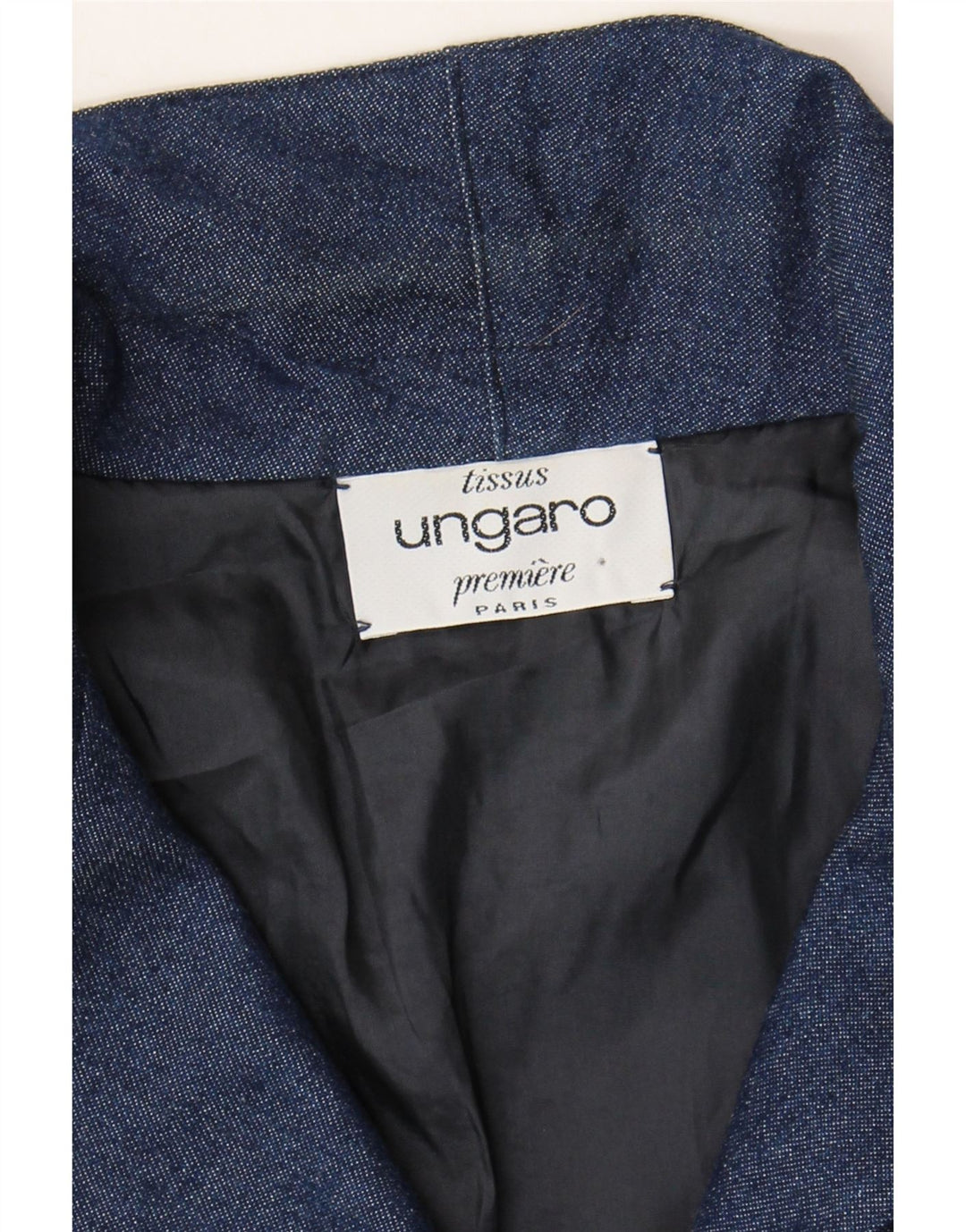 Jaqueta blazer feminina Ungaro manga 3/4 e 4 botões Reino Unido 16 grande azul marinho