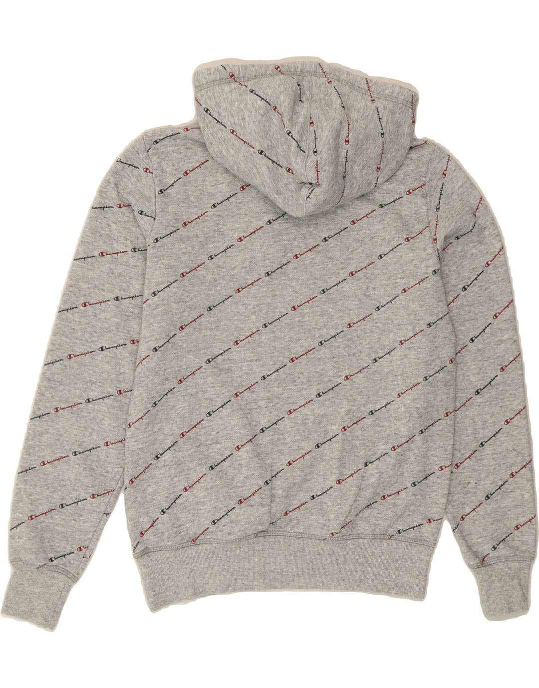 CHAMPION Womens Graphic Hoodie Jumper UK 14 Medium Grey Cotton Vintage Champion and Second-Hand Champion from Messina Hembry 