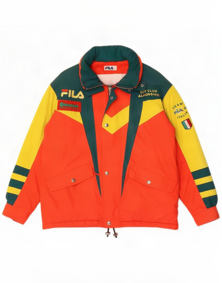 Fila Mens Graphic Ski Jacket IT 50 Grande Laranja Colourblock Poliéster
