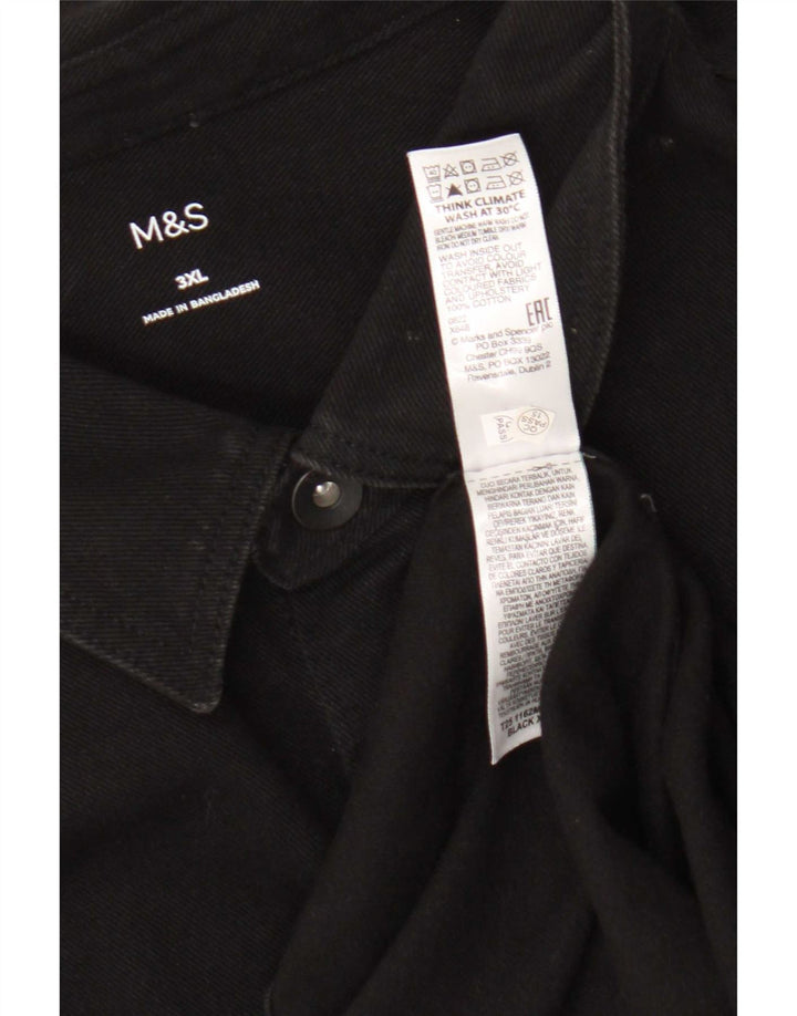 Camisa jeans masculina Marks & Spencer 3XL algodão preto