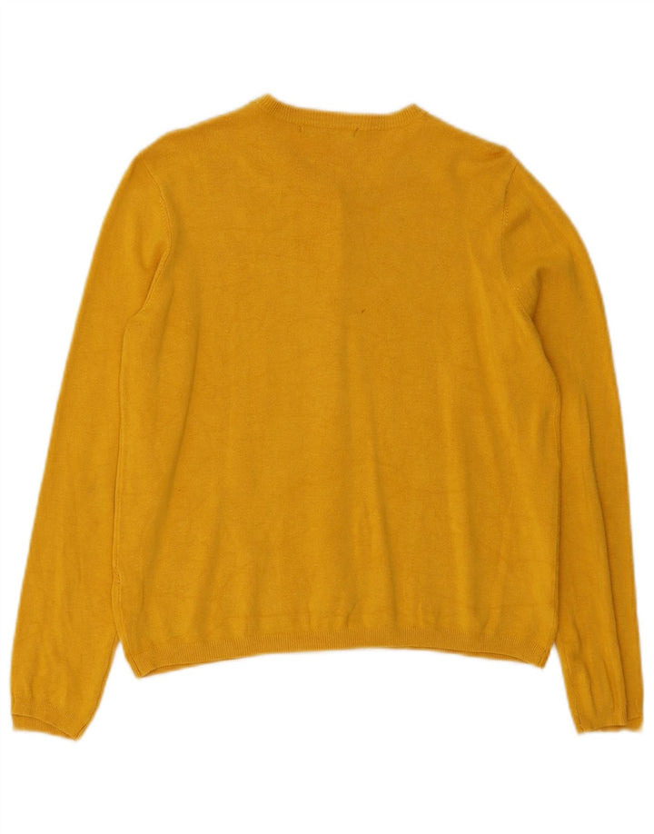 Suéter cardigã feminino Zara Reino Unido 12 viscose amarela média