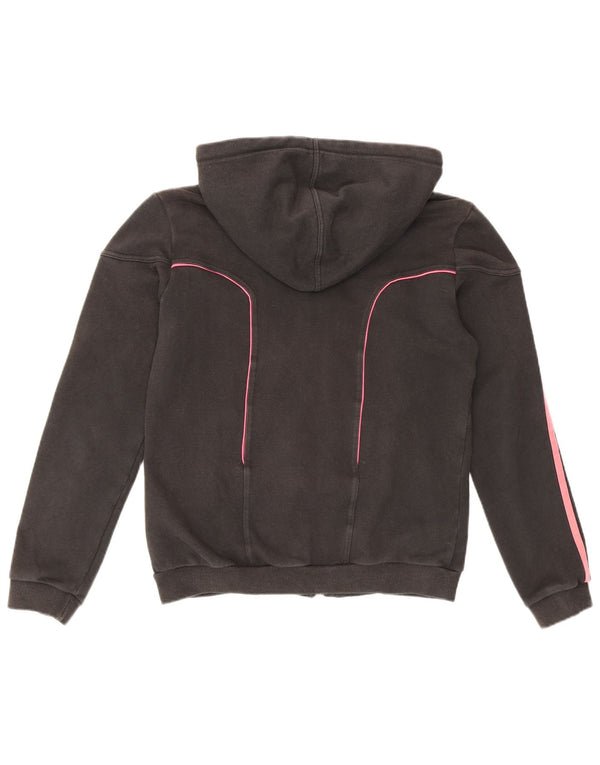 Suéter adidas feminino com capuz e zíper UK 12 médio algodão preto