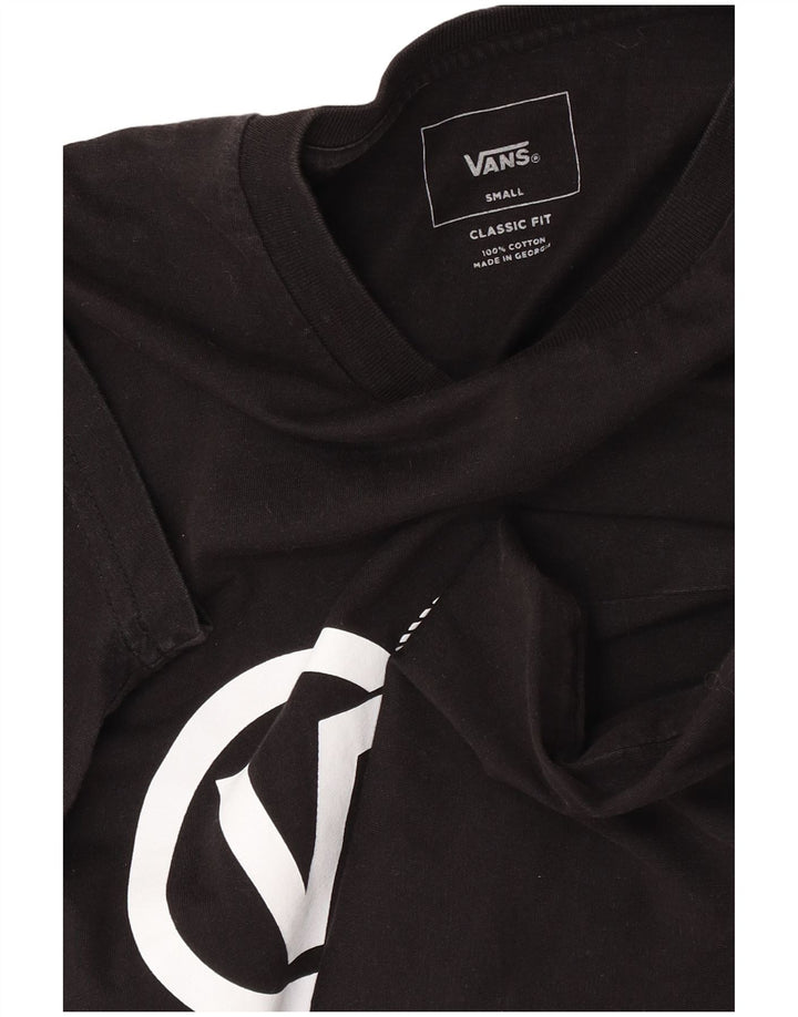 Vans Camiseta masculina gráfica top pequeno algodão preto