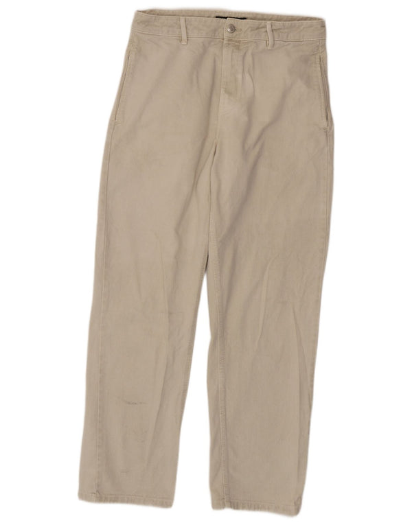 Zara Mens Straight Jeans EU 42 Grande W32 L30 Algodão Bege