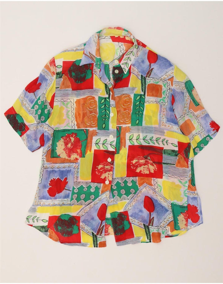 Blusa feminina vintage com palangre UE 40 média viscose multicolorida