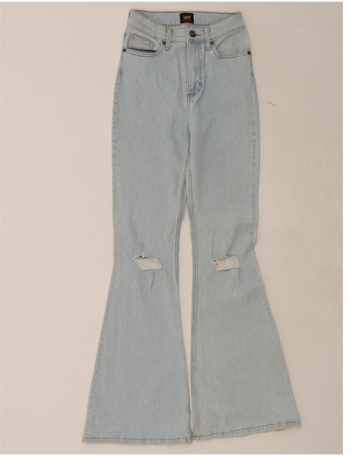 LEE Womens Distressed Flared Jeans W25 L32 Blue Cotton Vintage Lee and Second-Hand Lee from Messina Hembry 