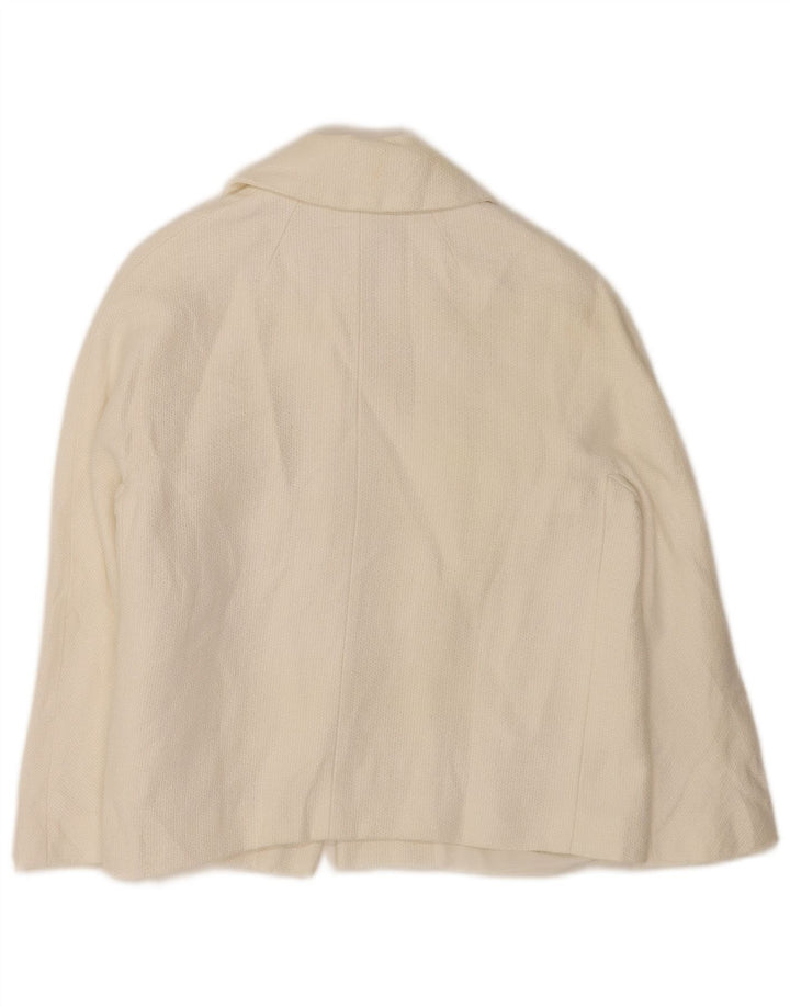 Jaqueta Blazer Feminina Massimo Dutti Crop 2 Botões EU 38 Médio Branco