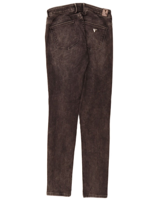 Guess Jeans skinny feminino desgastado W27 L32 algodão cinza