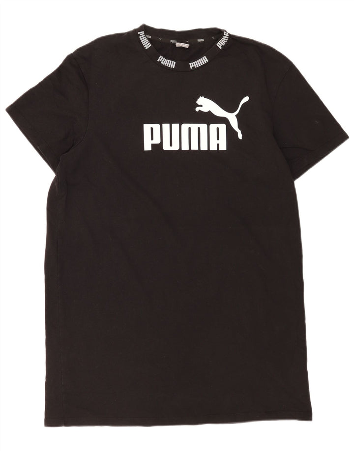Puma Mens Graphic T-Shirt Top Grande Algodão Preto