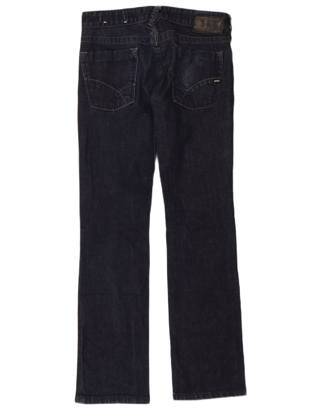 Gas Mens Straight Jeans W33 L34 Azul Marinho Algodão