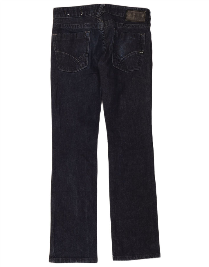 Gas Mens Straight Jeans W33 L34 Azul Marinho Algodão