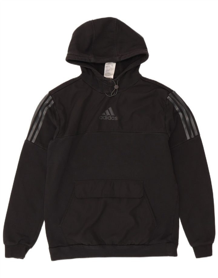 ADIDAS Mens Hoodie Jumper Médio Algodão Preto