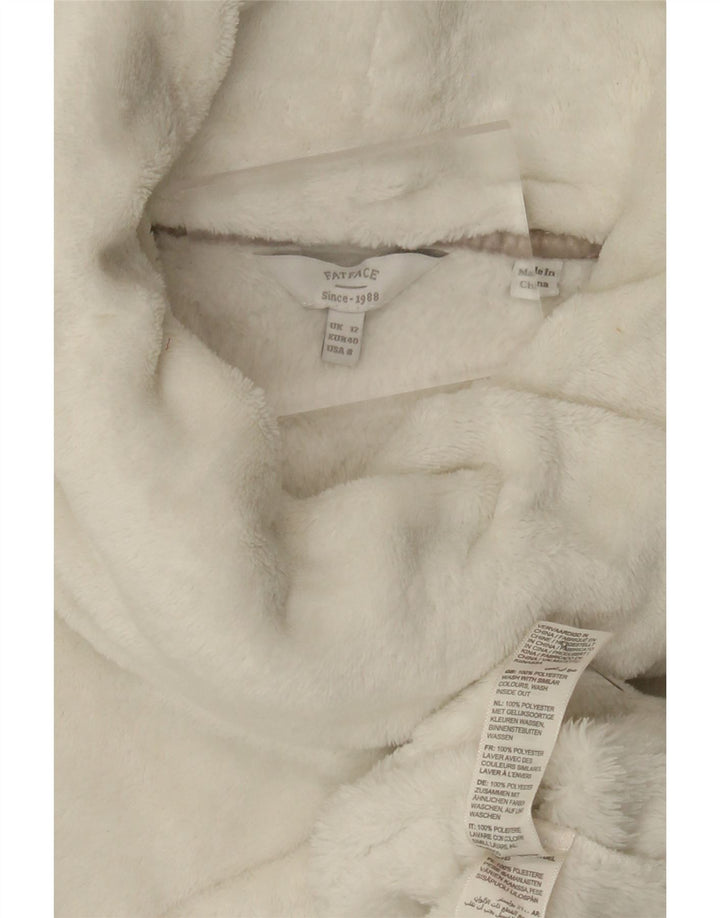 Jumper de lã com pescoço em rolo feminino Fat Face UK 12 poliéster branco médio