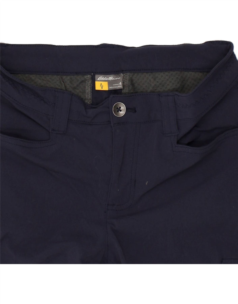 EDDIE BAUER Womens Cargo Capri Trousers US 4 Small W28 L20 Navy Blue Nylon | Vintage Eddie Bauer | Thrift | Second-Hand Eddie Bauer | Used Clothing | Messina Hembry 