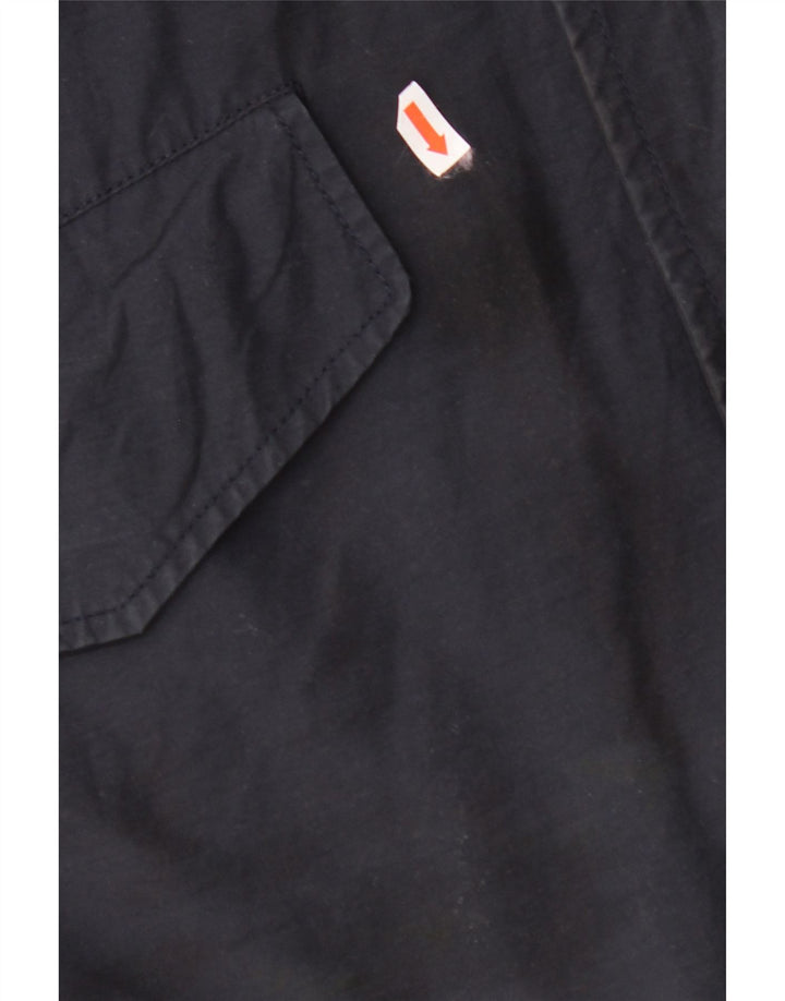 Jaqueta corta-vento masculina VINTAGE UK 44 2XL algodão azul marinho