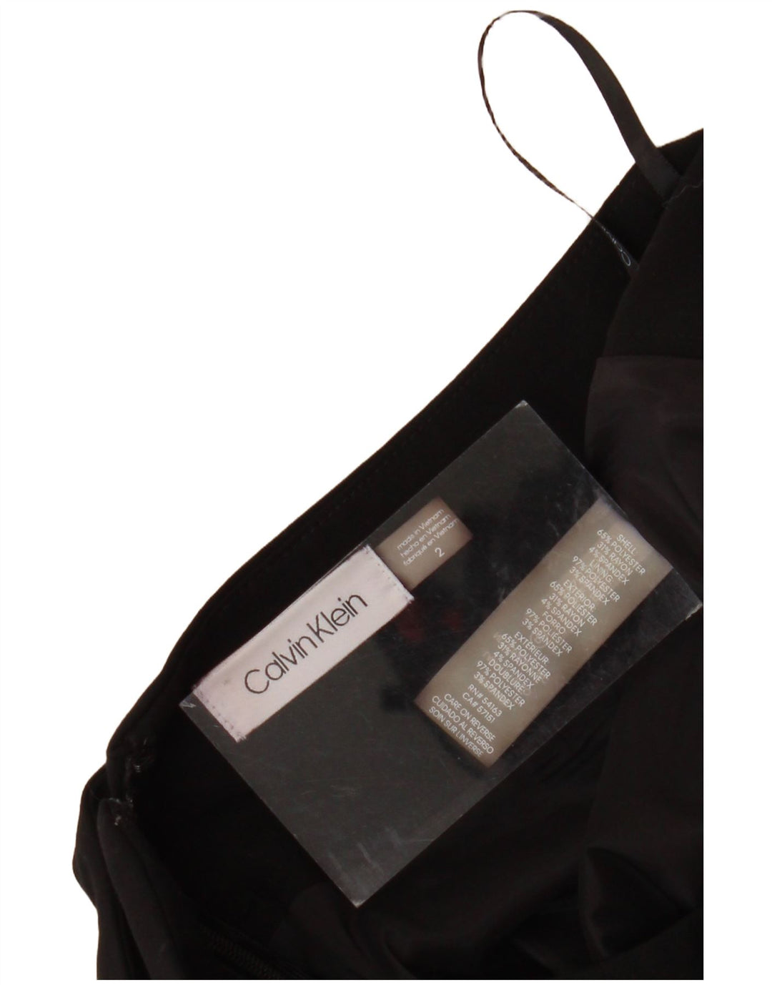 Saia lápis feminina CALVIN KLEIN EUA 2 XS W28 poliéster preto