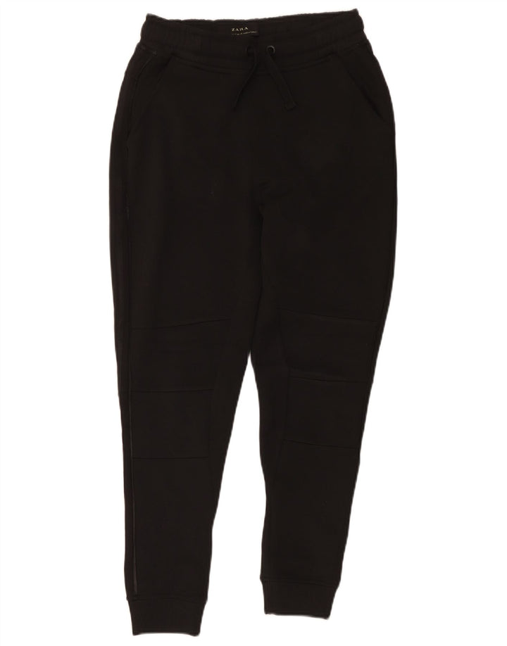 Zara Calça de treino masculina Joggers pequeno poliéster preto