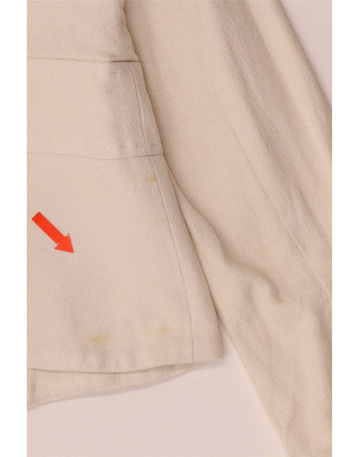 Jaqueta Blazer Feminina Valentino Crop 1 Botão IT 44 Médio Off White Algodão