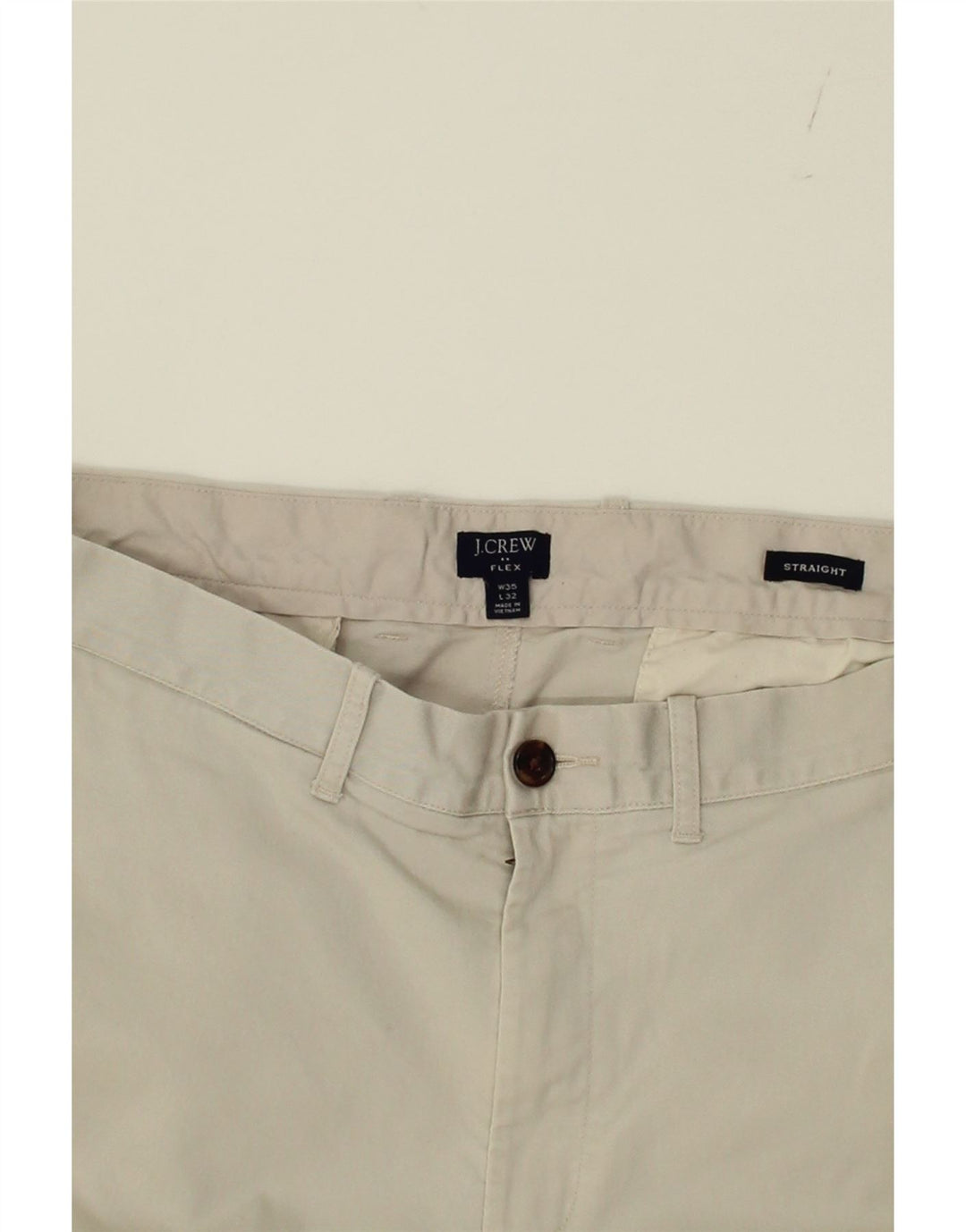 J. CREW Womens Flex Straight Chino Trousers W35 L32 Beige Cotton Vintage J. Crew and Second-Hand J. Crew from Messina Hembry 