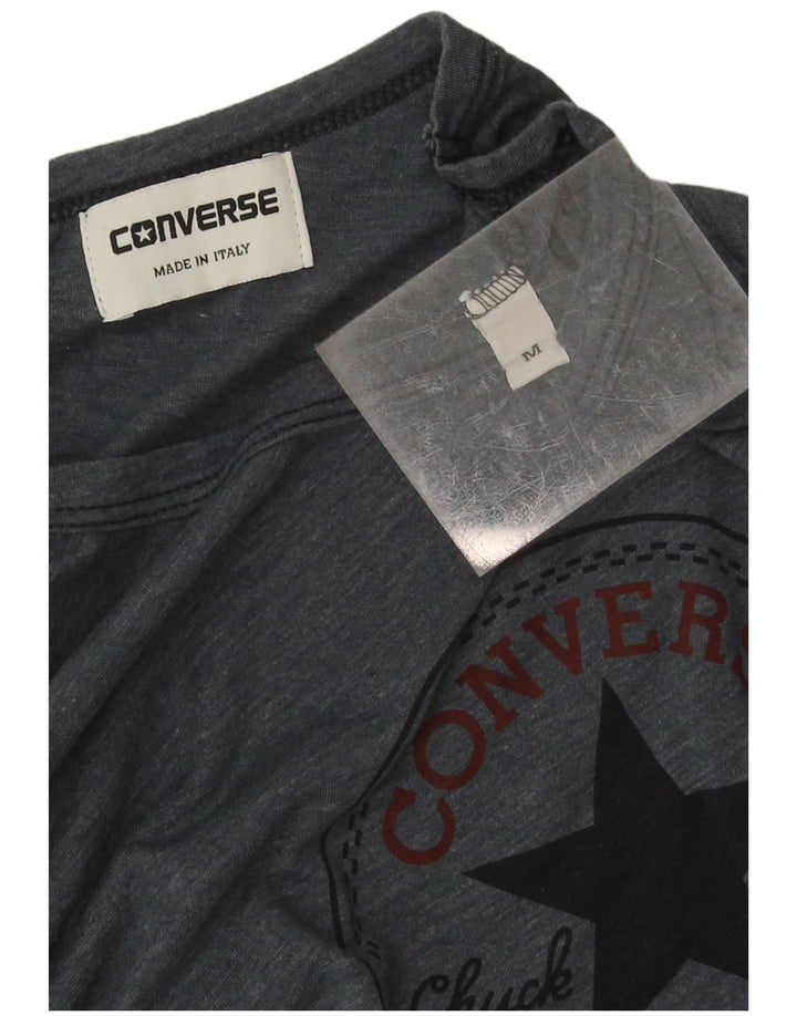 Top gráfico feminino Converse manga 3/4 Reino Unido 14 algodão cinza médio