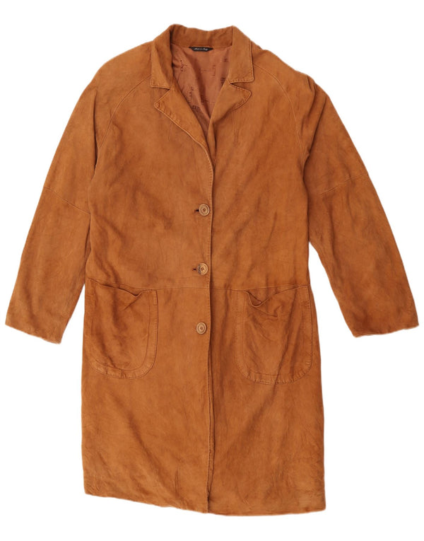 Sobretudo de camurça vintage feminino IT 48 XL marrom