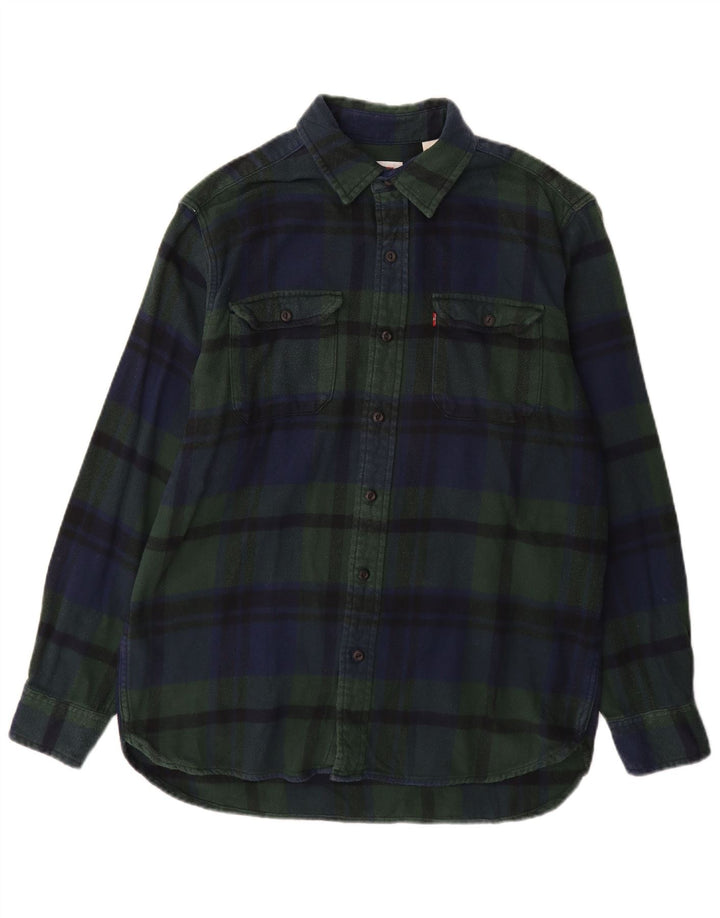 Camisa masculina de flanela LEVI'S algodão xadrez verde médio