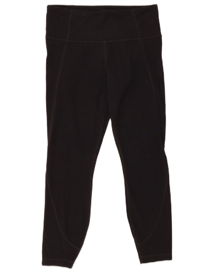 Leggings femininos ATHLETA UK 12 médio preto nylon