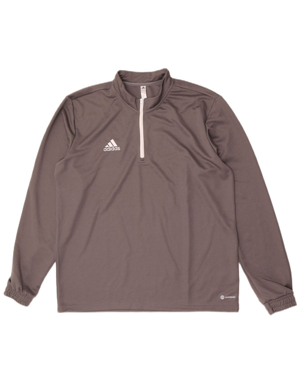 Adidas Mens Aeroready Zip Neck Pullover Treino Top XL Cinza Poliéster