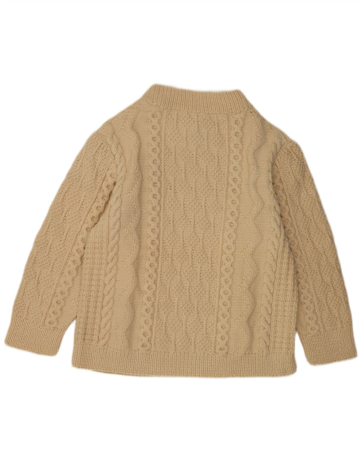 Suéter vintage masculino com gola tartaruga grande bege